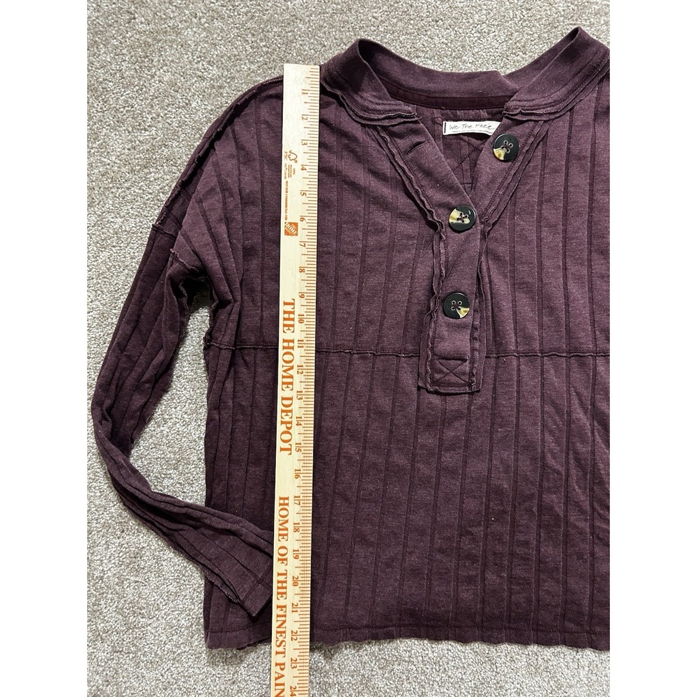 Free People We The Free In The Mix Henley Top Size S Color Magic Berry - Picture 3 of 9